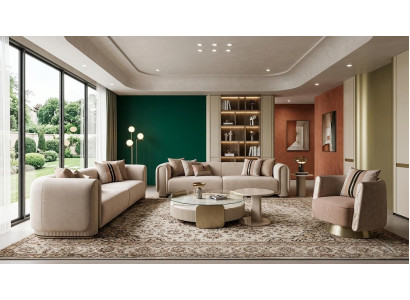 Modernes Wohnzimmer Set Sofas Sessel Couchtisch Luxus Design