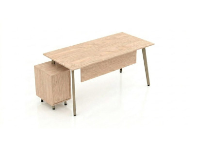 Elegant Büroschreibtisch mit Rollcontainer Eiche Computer Tisch
