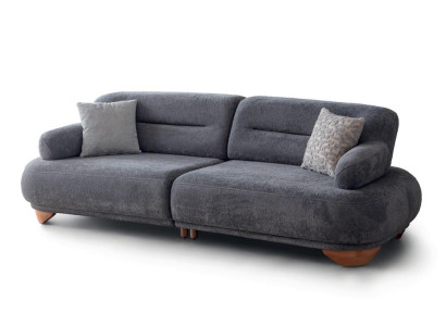 Modernes Design Stoffsofa Grau 3-Sitzer Wohnzimmer Polstersofa Couch