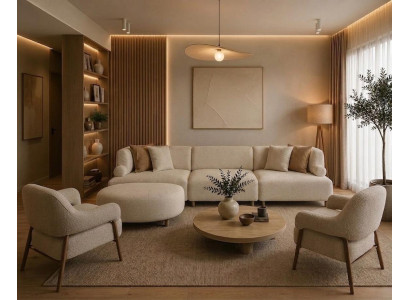 Wohnzimmer Set mit 4-Sitzer und zwei passenden Sesseln