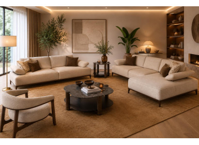 Modernes Wohnensemble 3-Sitzer L-förmiges Ecksofa Komfort Design Luxus