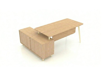 Schreibtisch mit integriertem Sideboard Design Bürotisch Modern
