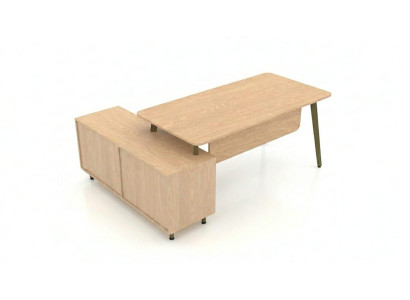 Bürotisch Schreibtisch mit Stauraum Sideboard Holz Optik Modern