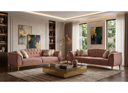 Braunes Wohnzimmer-Set Sofas Designer Sofa Stoffsofas modern