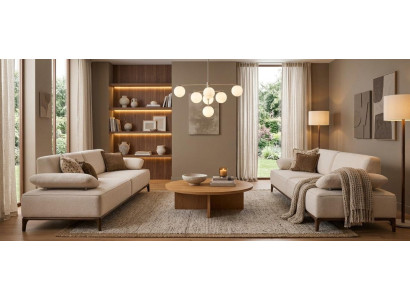 Elegantes Wohnensemble mit zwei stilvollen 3-Sitzern