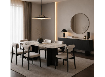 Modernes Esszimmer Set Exklusiver Esstisch 6x Stühle Sideboard