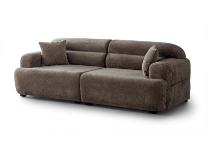 Modern Velourssofa Braun 4-Sitzer Wohnzimmer Polstersofa Lounge Couch