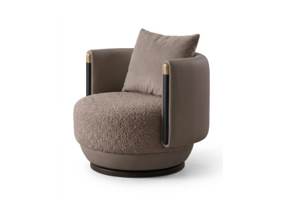 Modernes Sofa Sessel Beige Bouclé Polstermöbel Wohnzimmer Luxus
