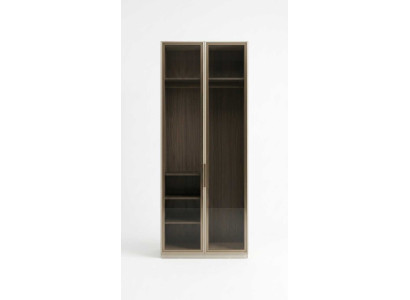 Kleiderschrank Beige Modern Luxus Vitrinenschrank Schrank Braun