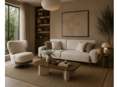 Sofa Set Sessel Modern Weiss Edel Luxus Design Wohnzimmer