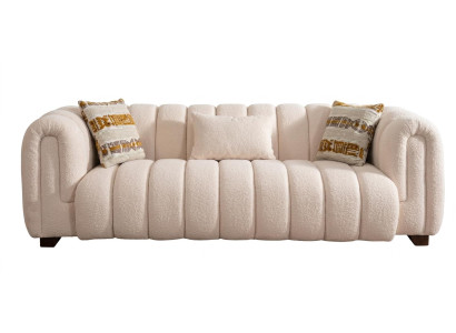 Beiges 3-Sitzer-Sofa Stoffsofa modern gemütlich Designersofa