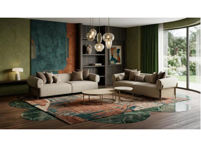 Exklusives Wohnzimmer Set Sofas Couchtisch Beistelltisch