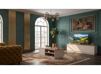 Beiges modernes Wohnzimmer-Set TV-Schrank Couchtisch TV-Möbel hochwertig
