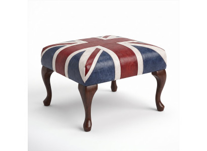 Hocker Hocker Union Jack Leder British Style Vintage Retro Fußhocker