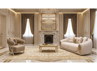 Sofa set Sofa Sessel Beige Modern Stil Wohnzimmer Elegant