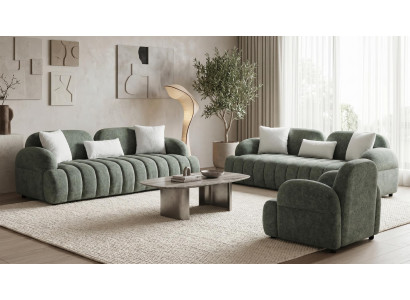Grünes Sofa-Set Sofas Stoffsofas Designersofa Wohnzimmergarnitur