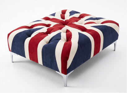 Union Jack Hocker Ottoman Hocker British Style Vintage Metallfüße