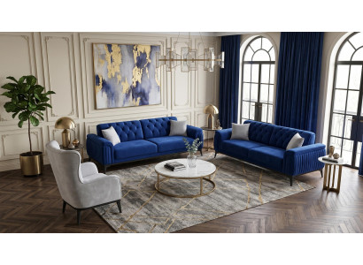 Blau-graues Sofa-Set Sofas Stoffsofas Wohnzimmermöbel modern