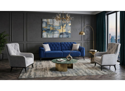 Blau-graues Sofa-Set Sofas Stoffsofas modern Wohnzimmermöbel