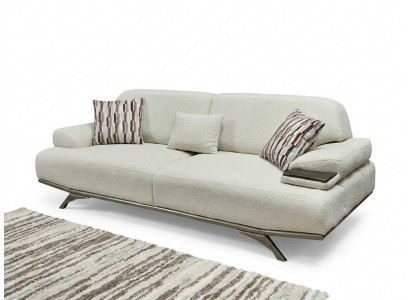 Sofa 3 Sitzer Beige Modern Bequem Polstersofa Couch Dreisitzer