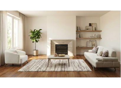Sofa Set 3 Sitzer Sessel Beige Modern Bequem Polstergarnitur Couch
