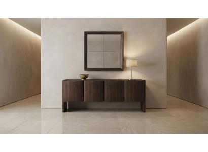 Sideboard Set Wandspiegel Modern Braun Edel Luxus Design Anrichte