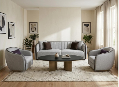 Wohnzimmer Set 3-sitzer Couchtisch Modern Komfortabel Robust Stabil