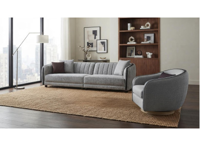Sofa Set 3-Sitzer Sofa Sessel Hochwertig Modern Gepolstert Zeitlos