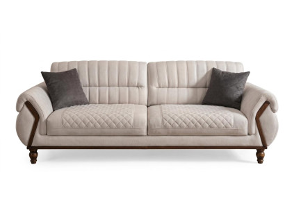 Beiges weiches 2-Sitzer-Sofa Stoffsofa modern Designersofa Wohnzimmer