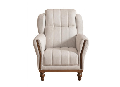 Beiger weicher Sessel Stoffsessel Designersessel Wohnzimmer Arbeitszimmer