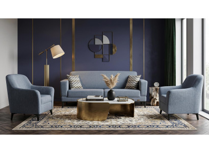 Stilvolles graues Sofaset 3+1+1-Sitzer-Sofas modern Wohnzimmer Designersofas