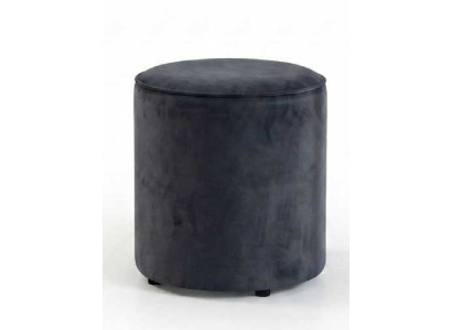 Hocker Sitzhocker Grau Modern Edel Sitzpouf Samthocker Rund