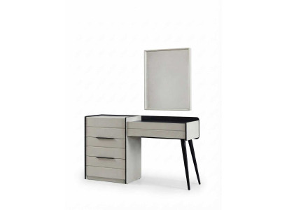 Schminktisch Spiegel Beige Schwarz Modern Edel Frisiertisch Set