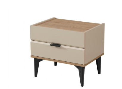 Beiger stilvoller Nachttisch Holz-Nachttisch modern Jugendzimmer Schlafzimmer