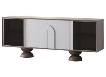 Modern Weiß Sideboard Holz Glas Vitrinen Stauraum Esszimmer