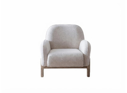 Sessel Modern Weiß Bequem Polster Lounge Wohnzimmer Boucle