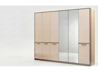 Kleiderschrank Schrank Spiegelschrank Beige Modern Elegant