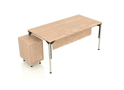 Moderner Schreibtisch Kommode Set Beige Büro Einrichtung Holz