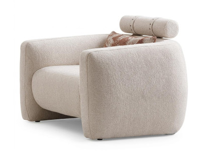 Sessel Modern Beige Voluminös Monolithisch Gemütlich Komfortabel