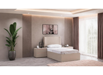 Beiges Jugendzimmer Bett Nachttische modern Schlafzimmer Mädchen Teenager