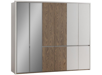 Moderner Mehrfarbiger Kleiderschrank Holz Glas Schlafzimmer Stauraum