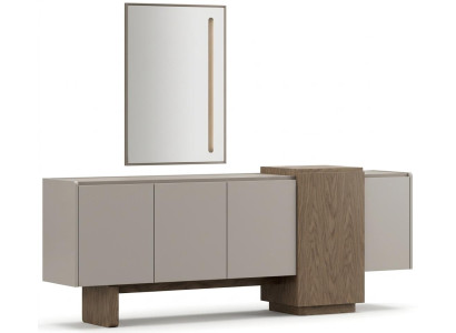 Luxuriöses Designer Sideboard Edler Spiegel Exklusives 2tlg Set