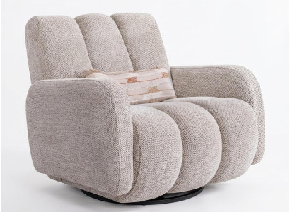 Sessel Modern Beige Bequem Polstersessel Lounge Drehfunktion