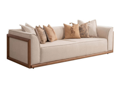 Sofa Modern Beige Bequem Couch Polstersofa Holz Wohnzimmer