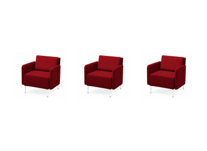 Drei Sessel Stoff Polstersessel Loungesessel Metallbeine Modern Stil
