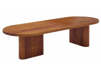 Moderner Esstisch Oval Holzoptik Massiven Tischbeinen Elegantes Design