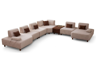 Modulares Wohnlandschaft Sofa Beige Braun Modernes Design