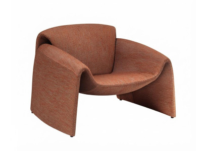 Loungesessel Braun Modern Polstersessel Holz Skulptural Komfortabel
