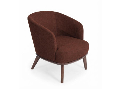 Loungesessel Dunkelbraun Polstersessel Holz Modernes Design Komfort