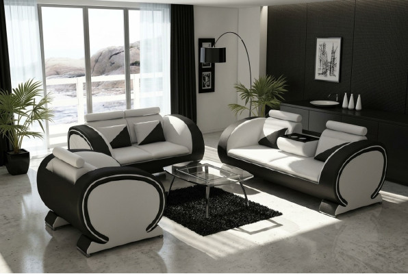 Leather sofa with bar function designer set couch sofa 3-seater relax couch